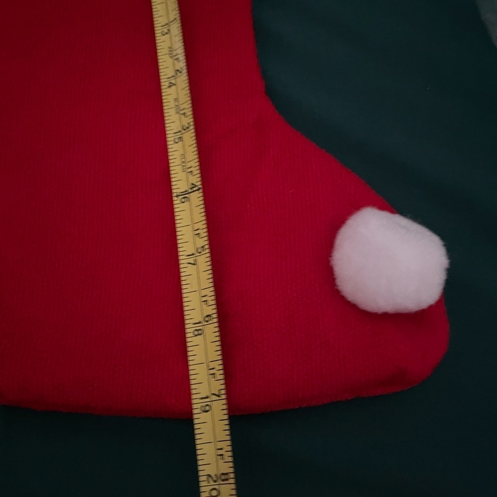 2 NWT Red Christmas Stocking one with White Fur Trim & one with MOM on - Picture 6 of 6